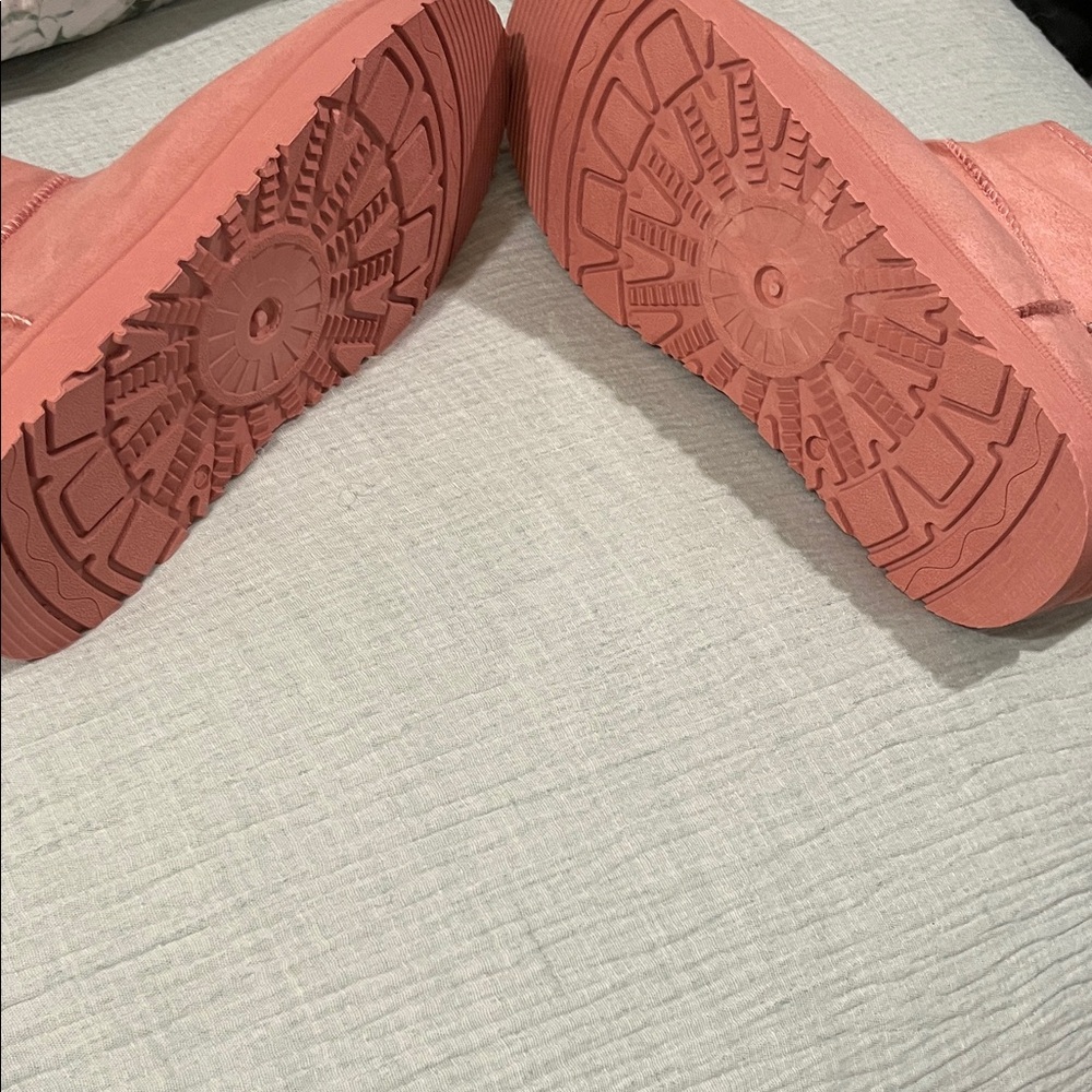 Women's Cozy Suede Winter Boots - Pink - Picture 5 of 10